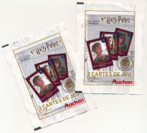 2 Pochettes De "3 Cartes De Jeu + 1 Vignette" - HARRY POTTER - Auchan - Harry Potter