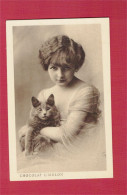 XB1054 JEUNE FILLE, ENFANT, GIRL FAMOUS MODEL OF THE 1920 ERA KATHERINE ASHTON WITH HER CAT - Portraits