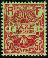 Réunion Obl. N° Taxe 11 - Emblème 50c  Rouge Et Vert - Impuestos