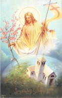 RELIGION - Christianisme - Joyeuses Pâques - Jésus Veillant Sur Une église - Carte Postale Ancienne - Gesù