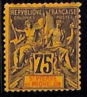 ZA0108n - St PIERRE MIQUELON -  STAMP -  Yvert  # 12 MINT  Hinged  MH - Neufs