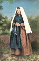 RELIGION - Christianisme - Jeune Femme Tenant Un Chapelet - Colorisé - Carte Postale Ancienne - Quadri, Vetrate E Statue
