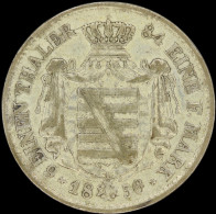 LaZooRo: Germany SAXONY-ALBERTINE 1/6 Thaler 1856 F XF / UNC - Silver - Taler & Doppeltaler