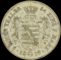 LaZooRo: Germany SAXONY-ALBERTINE 1/6 Thaler 1856 F XF / UNC - Silver - Taler Et Doppeltaler