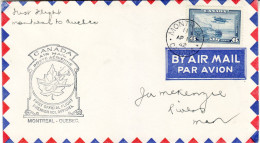 CANADA 1942 AIRMAIL  LETTER SENT FROM MONTREAL TO RIVERS - Cartas & Documentos