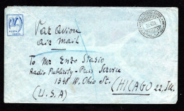 Somalia AFIS , BUSTA VIAGGIATA 1951, MOGADISCIO PER USA, NOTEVOLE - Somalië (AFIS)