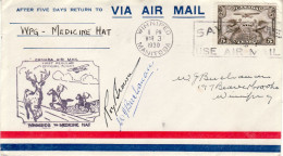 CANADA 1930 AIRMAIL  LETTER SENT FROM WINIPEG TO MEDICINE HAT - Lettres & Documents