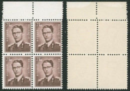 Roi Baudouin (Lunettes) - N°1070 En Bloc De 4 Neuf Sans Charnières. (MNH) - 1953-1972 Lunettes