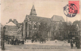 FRANCE -  Paris - Église Saint-Médard - Rue Moufftord - Animé - Carte Postale Ancienne - Iglesias