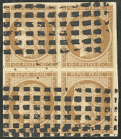 No 1a, Bloc De Quatre Obl Gros Points. - TB. - R - 1849-1850 Ceres