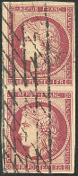 No 6, Paire Verticale Obl Grille Sans Fin. - TB - 1849-1850 Cérès
