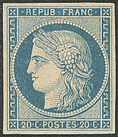 (*) Non émis. No 8, Bleu Sur Jaunâtre, Très Frais. - TB. - R - 1849-1850 Cérès