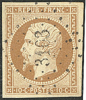 No 9, Bistre-jaune, Obl Pc 3163, Jolie Pièce. - TB - 1852 Louis-Napoléon