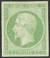* No 12, Vert, Large Charnière Mais Très Frais Et TB. - R - 1853-1860 Napoleon III