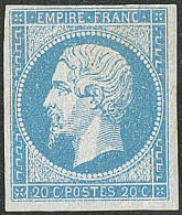 ** No 14Ac, Bleu Sur Azuré. - TB. - R - 1853-1860 Napoleone III