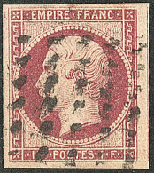 No 18, Carmin, Un Voisin, Obl Gros Points. - TB. - R - 1853-1860 Napoleon III