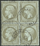 No 19, Vert-olive, Bloc De Quatre Obl Cad Lillers 8 Janv 68. - TB - 1862 Napoléon III