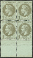 ** No 25, Bloc De Quatre Bdf (deux Ex *), Très Frais. - TB - 1863-1870 Napoleone III Con Gli Allori