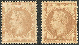 * Nos 28B, 28Ba. - TB - 1863-1870 Napoleon III With Laurels