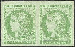 * No 42B, Vert-jaune, Paire, Infimes Pelurages En Bordures Sinon TB - 1870 Ausgabe Bordeaux