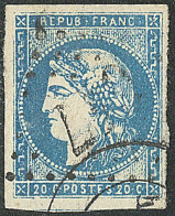 No 44A, Bleu, Un Voisin, Pos. 6, Nuance Outremer, Jolie Pièce. - TB - 1870 Emission De Bordeaux