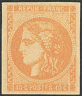 * No 48h, Jaune-orange, Pelurage En Marge Et Légèrement Décoloré Mais TB D'aspect - 1870 Ausgabe Bordeaux