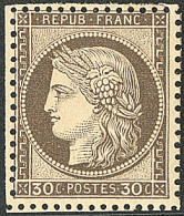 * No 56a, Brun Foncé, Encadré De Ses Voisins, Superbe. - R - 1871-1875 Cérès