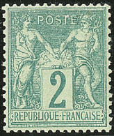 * No 62, Vert, Très Frais Et Très Bien Centré. - TB. - R - 1876-1878 Sage (Type I)