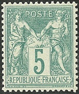 ** No 64, Vert, Très Frais Et Bien Centré, Jolie Pièce. - TB. - R - 1876-1878 Sage (Type I)