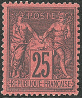 * No 91a, Noir Sur Rouge Foncé, Très Frais Et Centré. - TB. - R - 1876-1878 Sage (Type I)