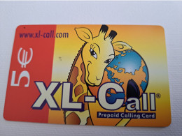 NETHERLANDS / PREPAID /€ 5,-,- / XL CALL/ GIRAFFE/ WITH GLOBE      /    - USED CARD  ** 15182** - Public