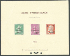 (*) EC, Caisse D'Amortissement. Nos 253 + 254 + 255, Pli Diagonal. - TB - Epreuves De Luxe