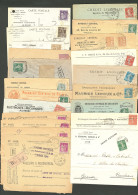 Lettre PERFORES. Lot. 1901-1937, 16 Enveloppes, 3 CP Et 6 Devants De Valeurs à Recouvrer, Affts Divers. - TB - Other & Unclassified