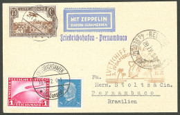 Lettre 3 Süd Amerika Fahrt 1932. CP Afft Mixte Allemagne + Luxembourg, Obl 18.4.32, Avec CS Divers Pour Le Brésil. - TB - Andere & Zonder Classificatie