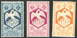 ** France-Libre. Variétés. Nos 142a, 152a, 154a*. - TB - Autres & Non Classés