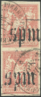 Surcharge "SPM" Sans La Valeur. No 5, Paire Verticale. - TB (cote Tillard #1885-8f) - Autres & Non Classés