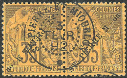 Surcharge Renversée. No 27a, En Paire Avec Normal. - TB. - R (Tillard #1891-15a) - Sonstige & Ohne Zuordnung