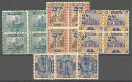 ** Variétés. Nos 55a Bloc De Quatre Bdf, 70b Bande De Trois Verticale, 74a Bloc De Quatre, 80a Bloc De Quatre Tenant à N - Sonstige & Ohne Zuordnung