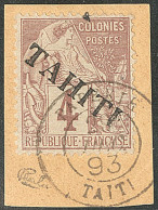 Surcharge De Haut En Bas. No 9a, Obl 29.12.93 Sur Petit Fragment, Jolie Pièce. - TB. - R - Other & Unclassified