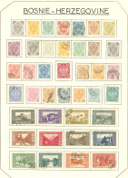 * BOSNIE-HERZEGOVINE. Collection. 1879-1918 (Poste, Taxe, Journaux), Complète, Ex * Ou Obl, + Carinthie Et Carélie. - TB - Bosnien-Herzegowina