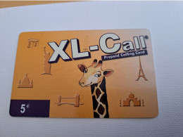 NETHERLANDS / PREPAID /  / € 5,,- / XL CALL/ GIRAFFE/ CITIES/ STATUES      /    - USED CARD  ** 15192** - Public