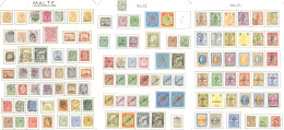 * MALTE. Collection. 1860-1983 (Poste, PA, Taxe), Des Valeurs Moyennes Et Séries Complètes, Bel Ensemble Dont Nombreux O - Malta (...-1964)