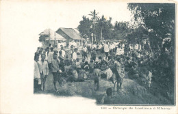 LAOS - Groupe De Laotiens à Khong - Animé - Carte Postale Ancienne - Laos