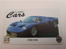 GREAT BRITAIN  /UNITEL /CLASSIC CARS  / FORD GT 40 /  10 POUND PREPAID      ** 15208** - Altri & Non Classificati