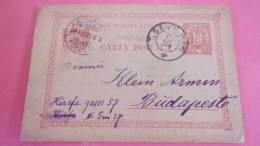 ENTIER POSTAL  ROMANIA TO BUDAPEST 1894 Drobeta-Turnu Severin - Postal Stationery