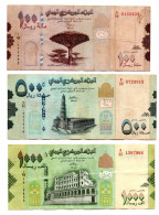 Yemen Banknotes - 2 Banknotes 100 Riyals 500 Riyals 1000 Riyals - Replacement  - ND 2017 - 2018  #2 - Yemen