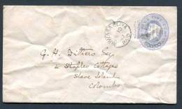 RC 25734 CEYLAN 1892 ENTIER DE NUWARAELIYA A COLOMBO - Ceylan (...-1947)