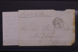 FRANCE - Enveloppe + Contenu De La Frégate "La Savoie " Pour Dunkerque En 1870, Oblitération Ambulant - L 147030 - Krieg 1870