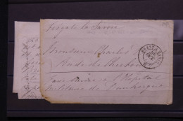 FRANCE - Enveloppe + Contenu De La Frégate "La Savoie " Pour Cherbourg En 1870, Oblitération Ambulant - L 147031 - Krieg 1870