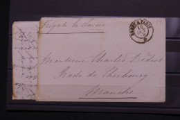 FRANCE - Enveloppe + Contenu De La Frégate "La Savoie " Pour Cherbourg En 1870, Oblitération Ambulant - L 147032 - Krieg 1870